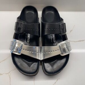 Rick Owens X Birkenstock EXTRO Combo Arizona Sandals Black Silver‎ Men EU43 US10